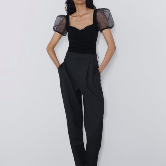 Zara Organza Sleeve Bodysuit - Picture 2 of 4